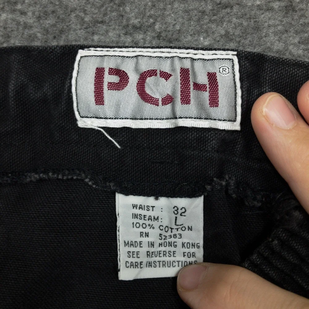 Vintage PCH Jeans Women's Size 32 L Black Cotton Denim High Rise Big Pockets
